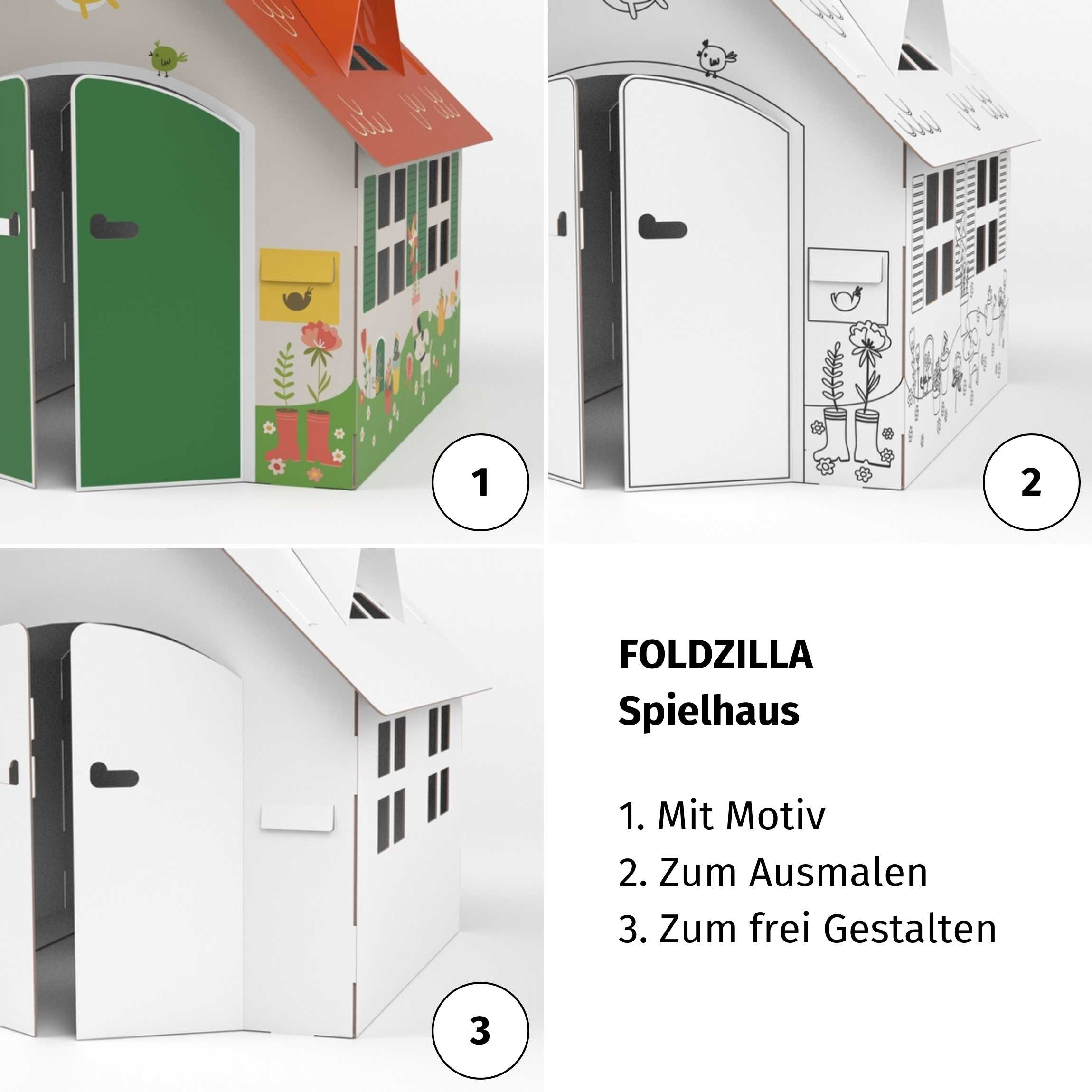 FOLDZILLA Spielhaus XXL  - Spielhaus Gartenhaus